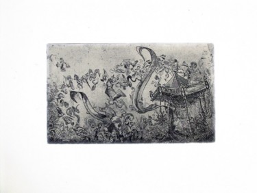 Printmaking titled "Manège 3" by François Crinel, Original Artwork, Etching