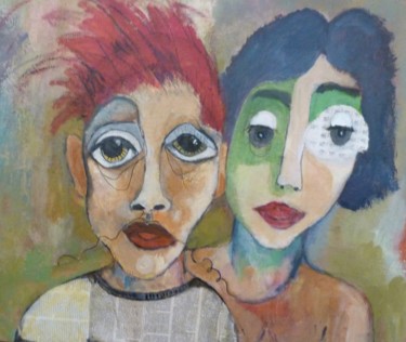 Peinture intitulée "PAUL ET IRENE" par Martine Flory, Œuvre d'art originale, Acrylique