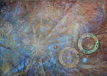 Painting titled "PROGRESYVUS JUDĖJIM…" by Evaldas Semetulskis, Original Artwork, Oil