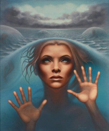 绘画 标题为“The Filter (Informa…” 由Paul Sadowski, 原创艺术品, 油 安装在木质担架架上