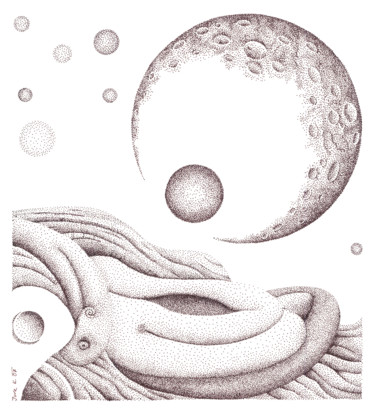 Drawing titled "universum" by Jure Kralj, Original Artwork, Ink