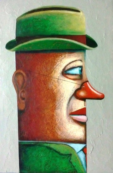 Pintura titulada "De algo hay que dis…" por Roberto Del Giudice, Obra de arte original, Acrílico Montado en Panel de madera