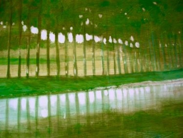 Painting titled "Naviglio" by Ettore Sassi, Original Artwork, Acrylic Mounted on Wood Panel