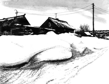 In the Middle of Winter 13. Среди зимы 13 图画 标题为“In the Middle of Wi…” 由Владимир Абаимов, 原创艺术品, 墨
