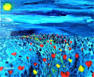 Peinture intitulée "LE CHAMP DES REVES" par Lorie Renaud, Œuvre d'art originale, Huile