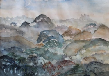 Peinture intitulée "Canopée" par Claudine Coutant, Œuvre d'art originale, Aquarelle
