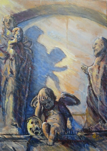 Peinture intitulée "Une part d'ombre" par Philippe Lasselin, Œuvre d'art originale, Acrylique
