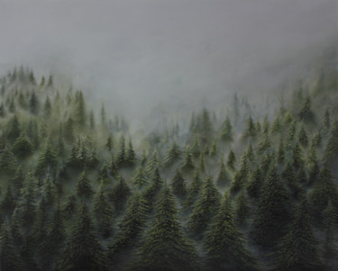 绘画 标题为“Forest” 由Clemence Pressac, 原创艺术品, 油 安装在木质担架架上