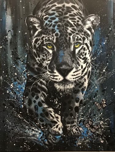 Peinture intitulée "A l affût" par Fabienne Dagnet, Œuvre d'art originale, Acrylique