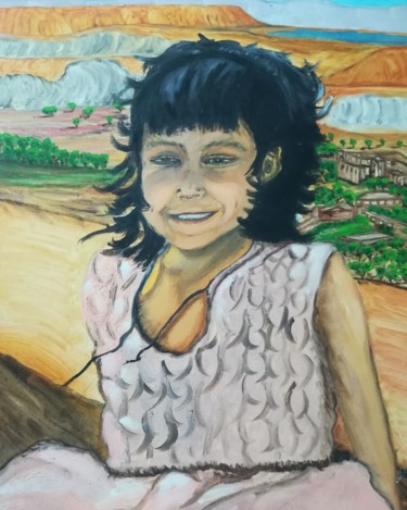 Bambina del deserto Painting titled "Bambina del deserto" by Marcella Molea, Original Artwork, Acrylic