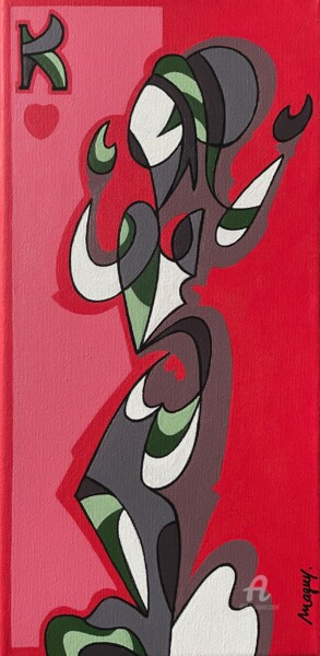 Painting titled "Marley" by Maguy Vaz (50nuancesdemarguerite), Original Artwork, Acrylic Mounted on Wood Stretcher frame
