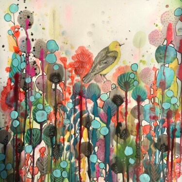 Peinture intitulée "fraîcheur matinale" par Sylvie Demers, Œuvre d'art originale, Acrylique Monté sur Panneau de bois