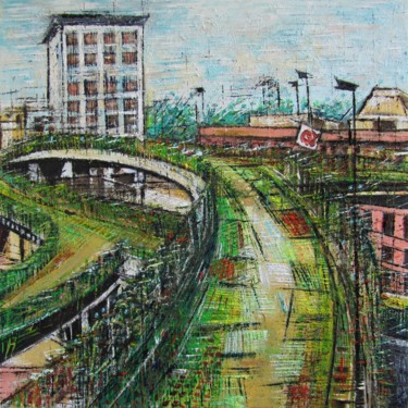 Orti metropolitani Pittura intitolato "Orti metropolitani" da Daniela Foschi, Opera d'arte originale, Olio Montato su Telaio per barella in leg…