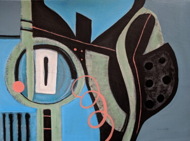 Painting titled "SPRING LOADED" by Stephen Lucas, Original Artwork, Acrylic Mounted on Wood Stretcher frame