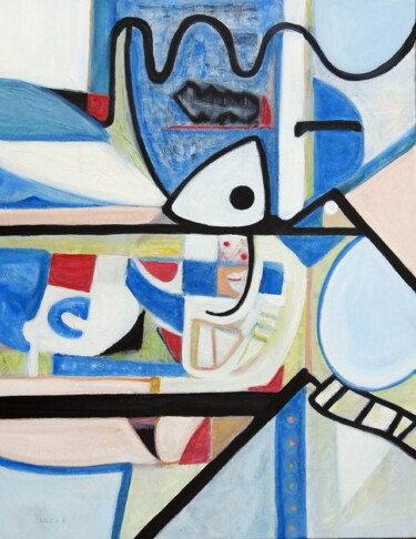 Schilderij getiteld "ONLY YOU" door Stephen Lucas, Origineel Kunstwerk, Olie Gemonteerd op Frame voor houten brancard