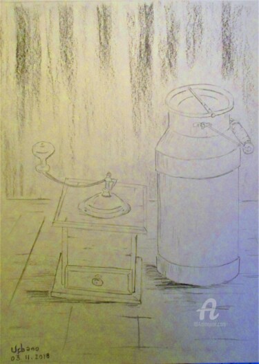 Drawing titled "Le temps passé" by Roberto Urbano, Original Artwork, Pencil