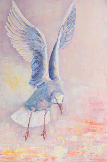 Painting titled "Meeting the Dawn" by Galina Vasiljeva, Original Artwork, Oil