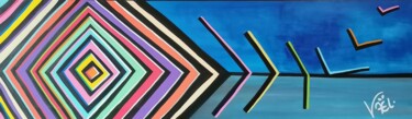 Peinture intitulée "L'envol" par Kaël, Œuvre d'art originale, Acrylique Monté sur Châssis en bois
