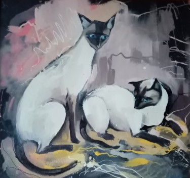 绘画 标题为“Сиамы” 由Valeria Levencova, 原创艺术品, 油