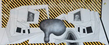 Collages intitulée "Factory 1" par Vladimir Paun-Vrapciu, Œuvre d'art originale, Acrylique