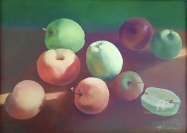 绘画 标题为“Still life with app…” 由Вадим Кузнецов, 原创艺术品, 油