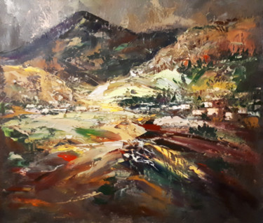绘画 标题为“Mountain (100x80cm,…” 由Kamo Atoyan, 原创艺术品, 油 安装在木质担架架上