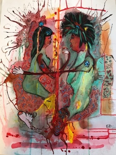 Peinture intitulée "DUO" par Garri.D, Œuvre d'art originale, Acrylique