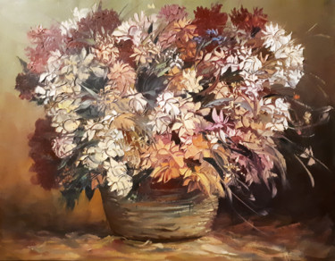 Abstract flowers-2 (100x80cm, oil painting, palette knife) Pintura intitulada "Abstract flowers-2…" por Kamo Atoyan, Obras de arte originais, Óleo Montado em Armação em madeira