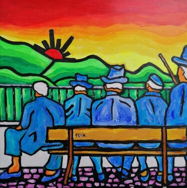 Peinture intitulée "Los viejos." par Marc Felix, Œuvre d'art originale, Acrylique Monté sur Châssis en bois