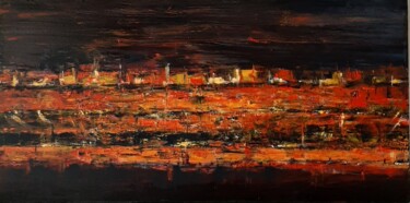 Painting titled "Là Bas" by Jeanne-Marie Delbarre, Original Artwork, Acrylic Mounted on Wood Stretcher frame