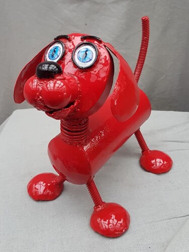 雕塑 标题为“happy dog” 由Christophe Friquet, 原创艺术品, 金属