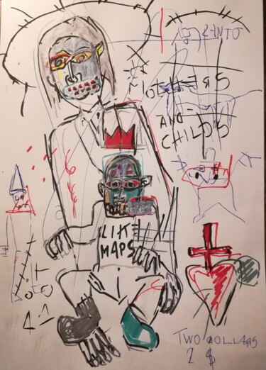 图画 标题为“Virgin and child” 由Hector O'Kanin, 原创艺术品, 丙烯