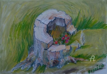绘画 标题为“Qouche en fleur-Fle…” 由Slobodan Spasojevic (Spaki), 原创艺术品, 铅笔