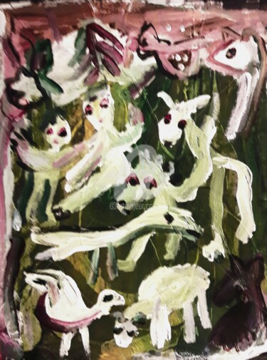 Malerei mit dem Titel "die grüne Fee" von Silvia Messerli, Original-Kunstwerk, Acryl