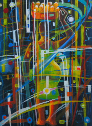 Strength of Africa Woman Schilderij getiteld "Strength of Africa…" door Olaoluwa Smith, Origineel Kunstwerk, Acryl