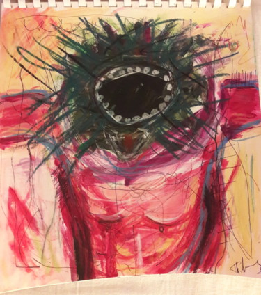 Painting titled "La couronne" by Thierry Marcel Blatt, Original Artwork, Gouache