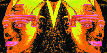 Digital Arts titled "Solomon im Theater" by Sigrun Neumann (Sineu), Original Artwork, Digital Painting