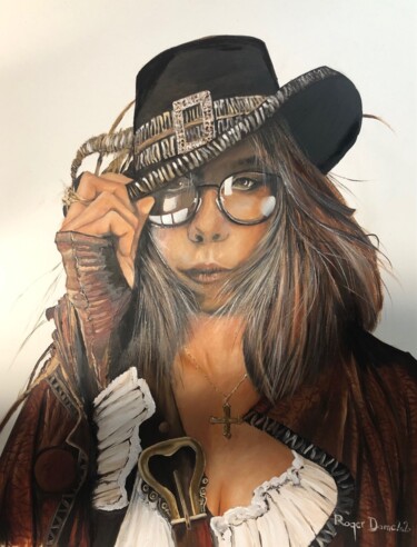 Peinture intitulée "Pirate en Herbe" par Roger Dame, Œuvre d'art originale, Huile