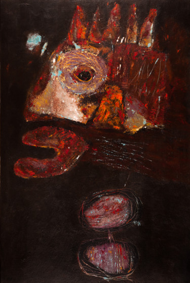 Peinture intitulée "Comète" par Véronique Attia, Œuvre d'art originale, Acrylique