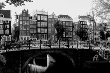 Photography titled "Canal bridge and hi…" by Scott Gregory Banner, Original Artwork, Digital Photography