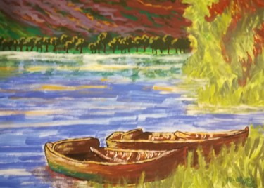 「GITA AL LAGO  TECNI…」というタイトルの絵画 Marcella Moleaによって, オリジナルのアートワーク, アクリル