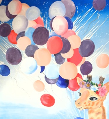 绘画 标题为“Les ballons 1.0” 由Patricia Mouttet-Lopez, 原创艺术品, 油