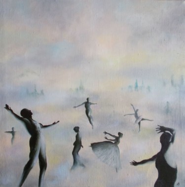 「The Walk in a Mist…」というタイトルの絵画 Владимир Абаимовによって, オリジナルのアートワーク, オイル
