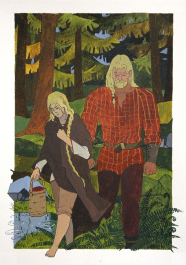 Валькирия. Иллюстрации 2 лист Drawing titled "Валькирия. Иллюстра…" by Taisiia Menigecheva, Original Artwork, Watercolor