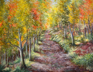 Peinture intitulée "L'automne" par Gérard Jéhin, Œuvre d'art originale, Huile