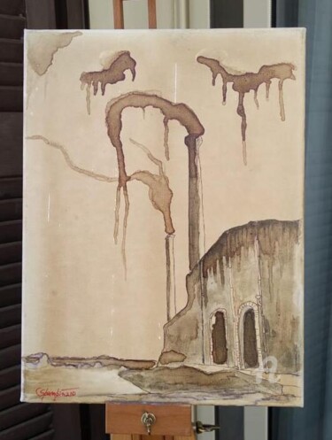 绘画 标题为“Le ciminiere” 由Carlo Spampinato, 原创艺术品, 油