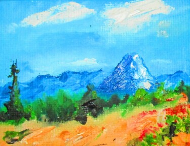 Painting titled "Mont Gerbier de Jonc" by Roberto Urbano, Original Artwork, Oil