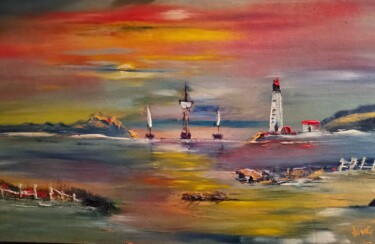 Peinture intitulée "La Pointe" par Pascal Jung, Œuvre d'art originale, Huile