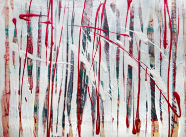 Malerei mit dem Titel "Red and White" von Caren Keyser, Original-Kunstwerk, Acryl