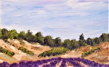 Painting titled "Les lavandes à Sault" by Roberto Urbano, Original Artwork, Oil